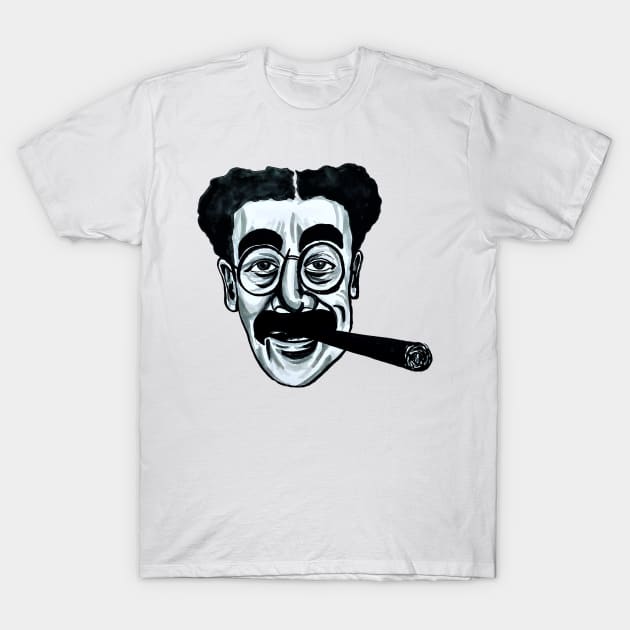 Groucho Marx Illustration with cigar T-Shirt by smadge